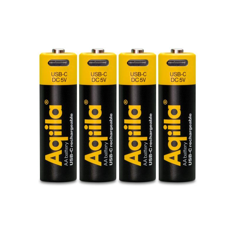Aqiila - USB-C Rechargeable Battery - Size AA - 2000 mAh - 4 pack