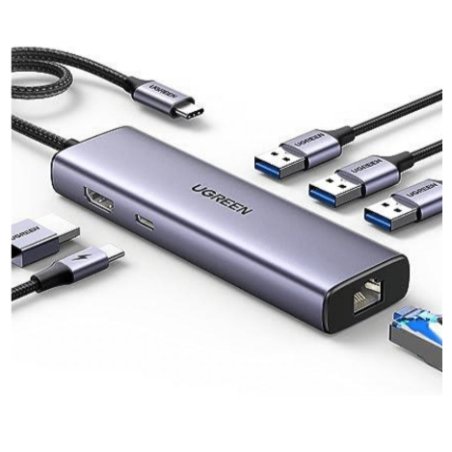 UGREEN Revodok USB-C Hub 6-IN-1 4K mit Ethernet Port PD: 100W Serie: Revodok 1061