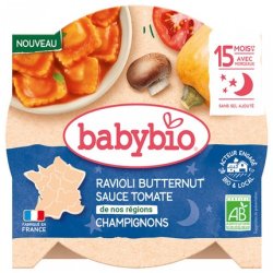 Babybio Organic Ravioli with Butternut Sauce, Tomatoes, and Mushrooms for 15 Months and Up 190g