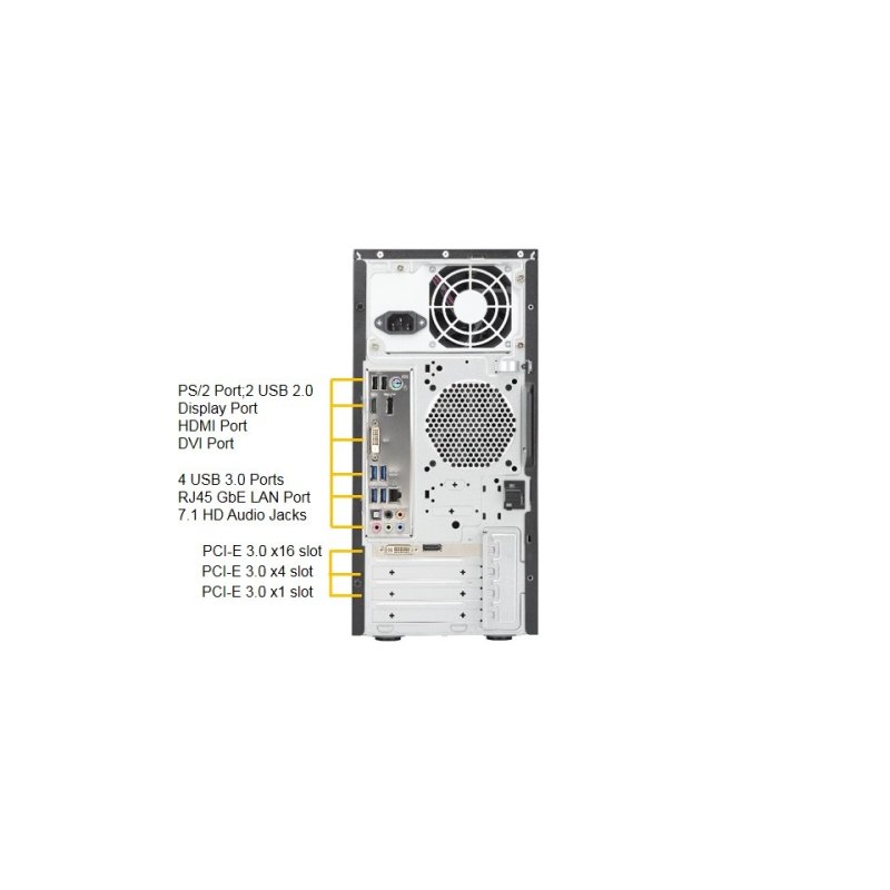 Supermicro SuperServer 5130DQ-IL Mini-Tower Noir Intel Q270 Express LGA 1151 (Emplacement H4)