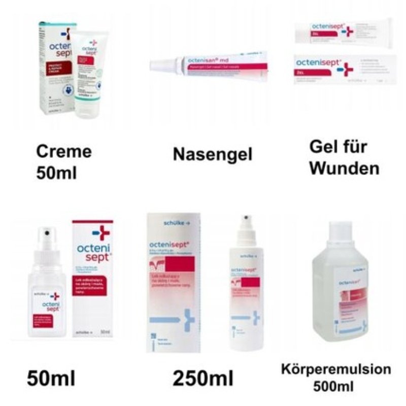 Octenisept Wound Gel 20ml Spray 50ml 250ml Nasal Gel Body Emulsion Cream