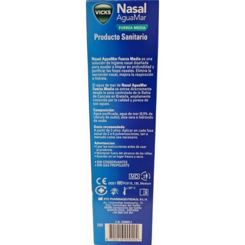 Vicks Sea Water Nasal Medium Strength 120ml