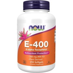 Now Foods Vitamin E 400 Antioxidant with Tocopherols 250 Softgels