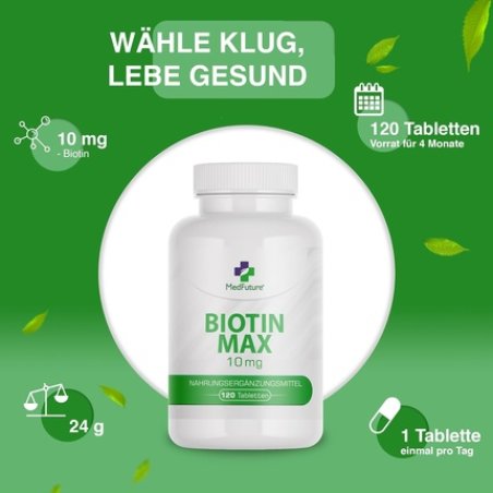 Biotin Max 10mg Hair Skin Nails 120 Tablets