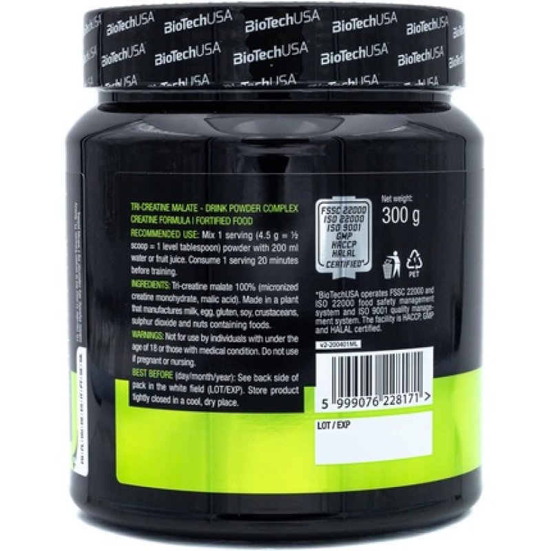 Biotechusa Tri Creatine Malate 4500mg Triple Creatine Compound - Gluten Free