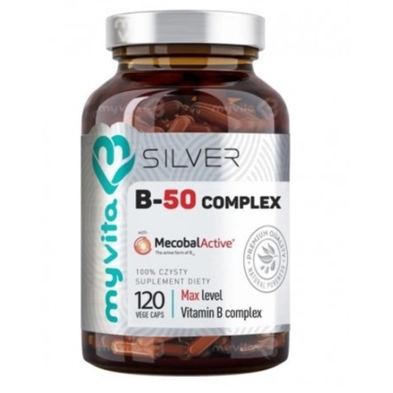 Myvita Premium B-50 Complex - High Potency Vitamin B For Energy And Wellness, 120 Capsules