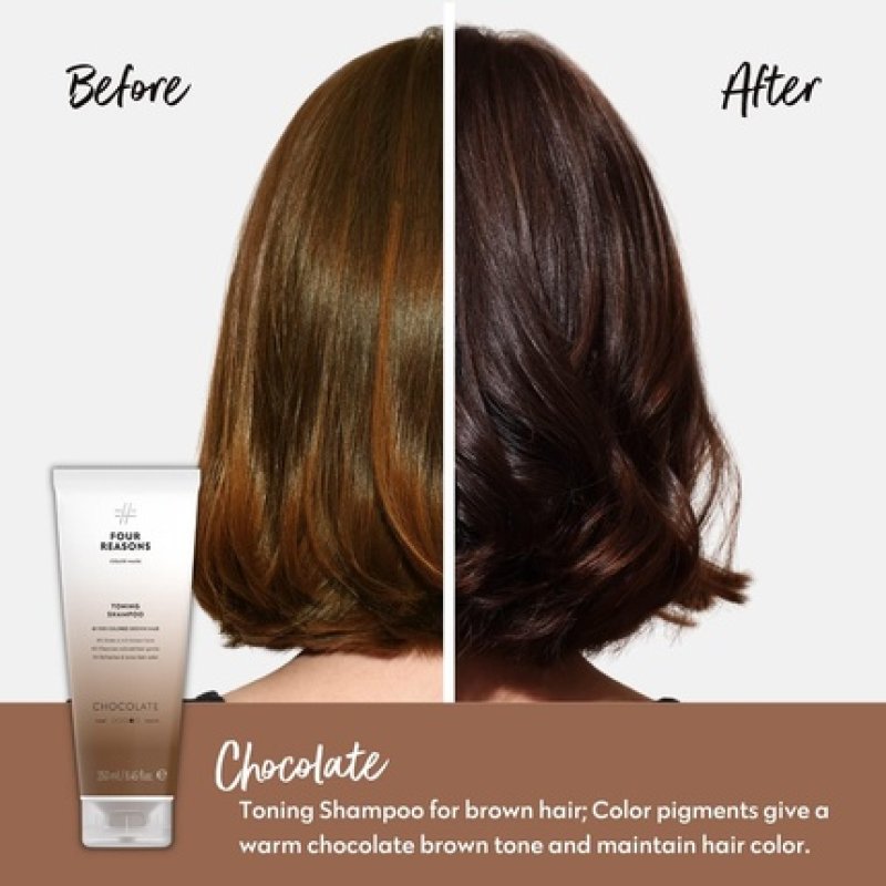 FOUR REASONS Color Mask Shampoo Brown Sulfate Free Toning for Dark Hair 8.5 oz Chocolate