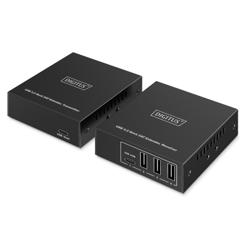 Digitus CAT Extender USB 3.2 Gen1, 5 Gbps, 4 ports : 3x USB-A / 1x USB-C, 100m