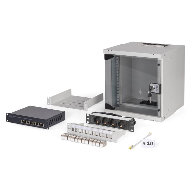 Digitus Kit réseau SOHO Pro, 254 mm (10") - 6U, 315 x 300 mm (l x p)