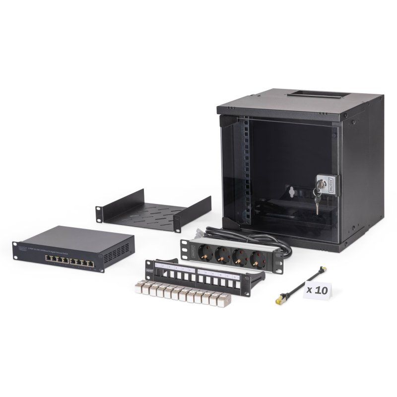 Digitus Kit réseau SOHO Pro, 254 mm (10") - 6U, 315 x 300 mm (l x p)