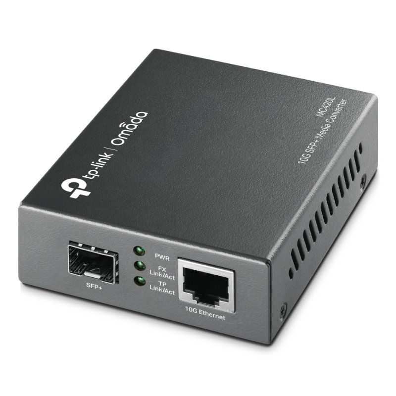TP-LINK (MC420L) Omada 10G Multi-Gigabit SFP Media Converter, Auto-negotiation of Half-Duplex / Full-Duplex