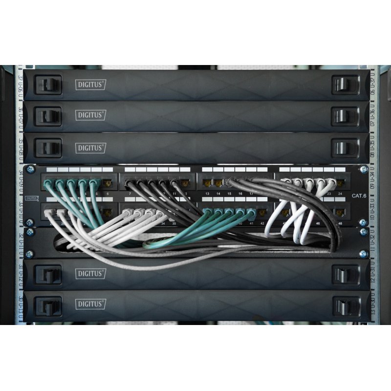 Digitus CAT 6A Keystone module, shielded with intelligent cable manager - 48 pcs.