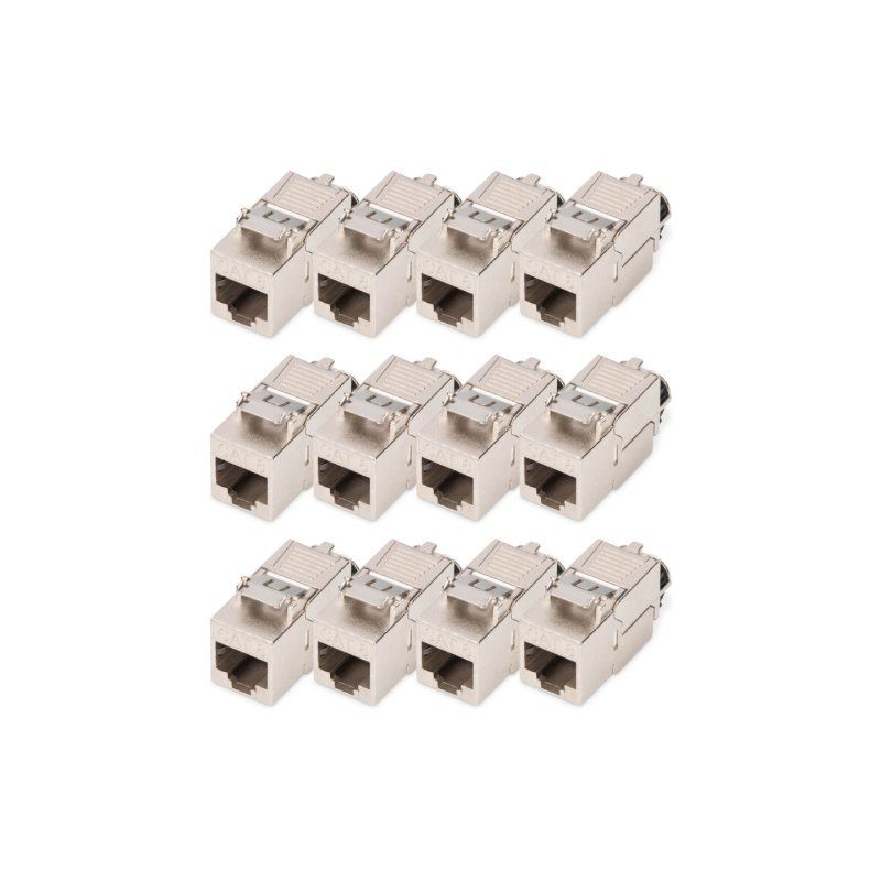 Digitus CAT 8.1 Keystone module, shielded, tool-free mounting connection - 12 pcs.