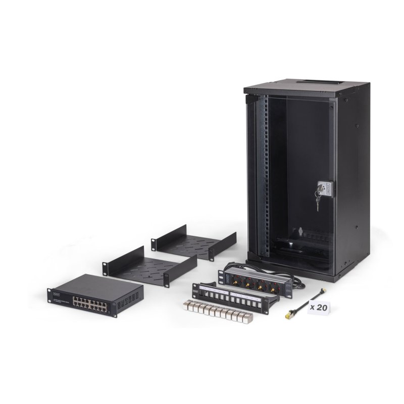 Digitus SOHO Pro network set, 254 mm (10") - 12U, 315 x 300 mm (W x D)