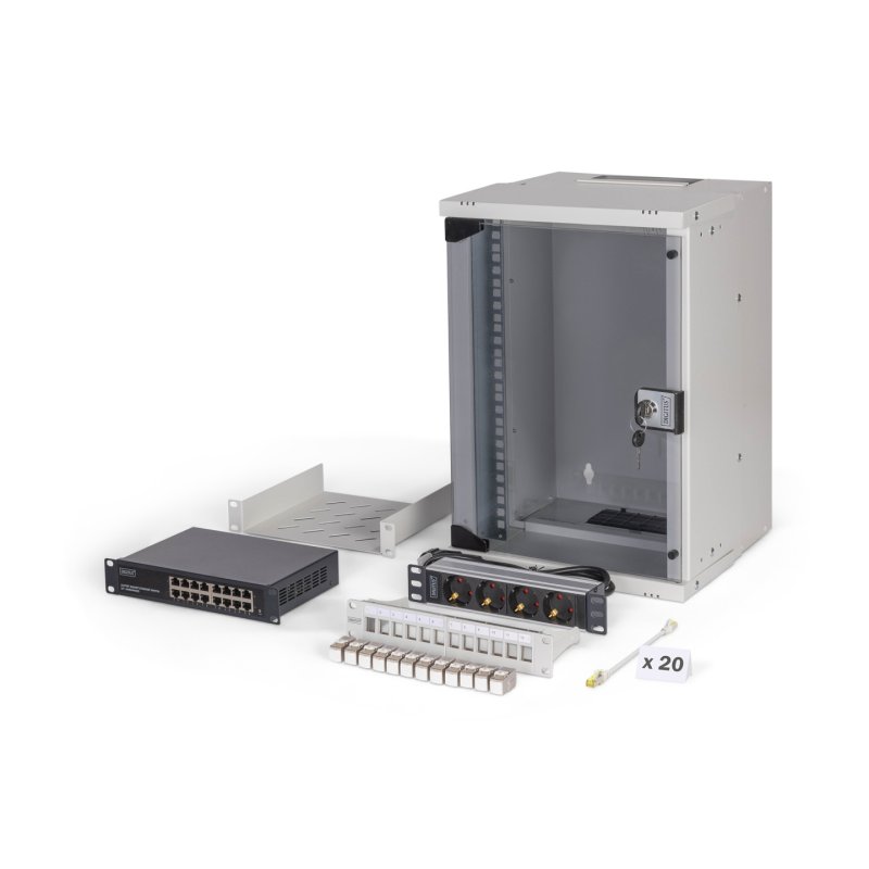Digitus SOHO Pro network set, 254 mm (10") - 9U, 315 x 300 mm (W x D)