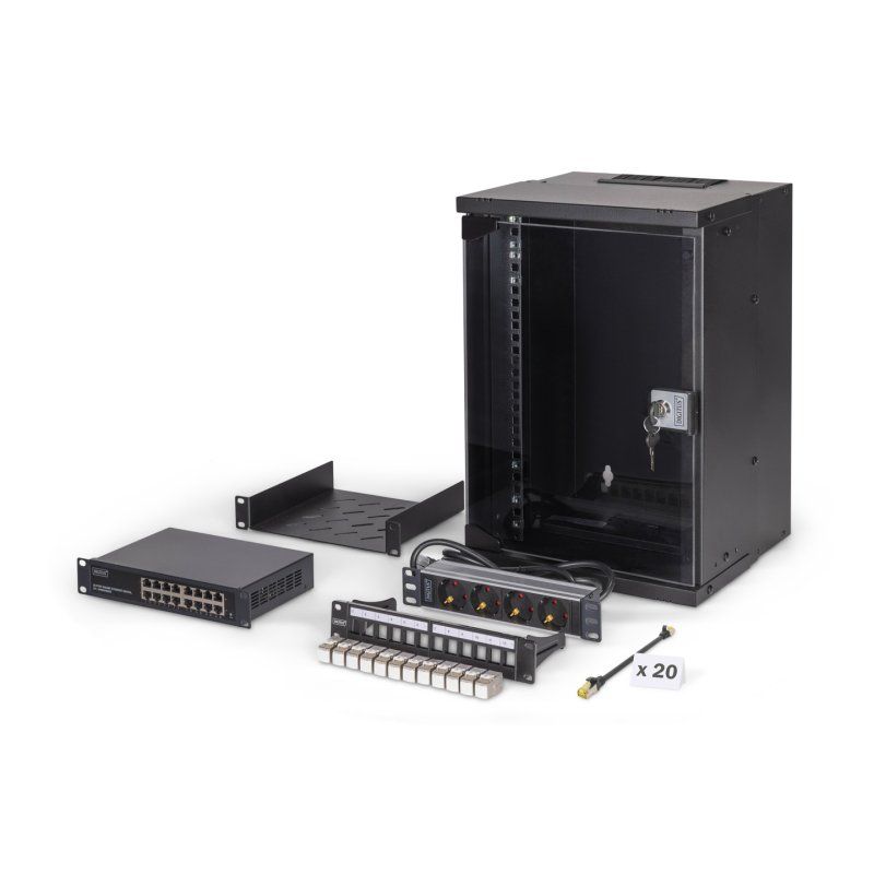 Digitus SOHO Pro network set, 254 mm (10") - 9U, 315 x 300 mm (W x D)