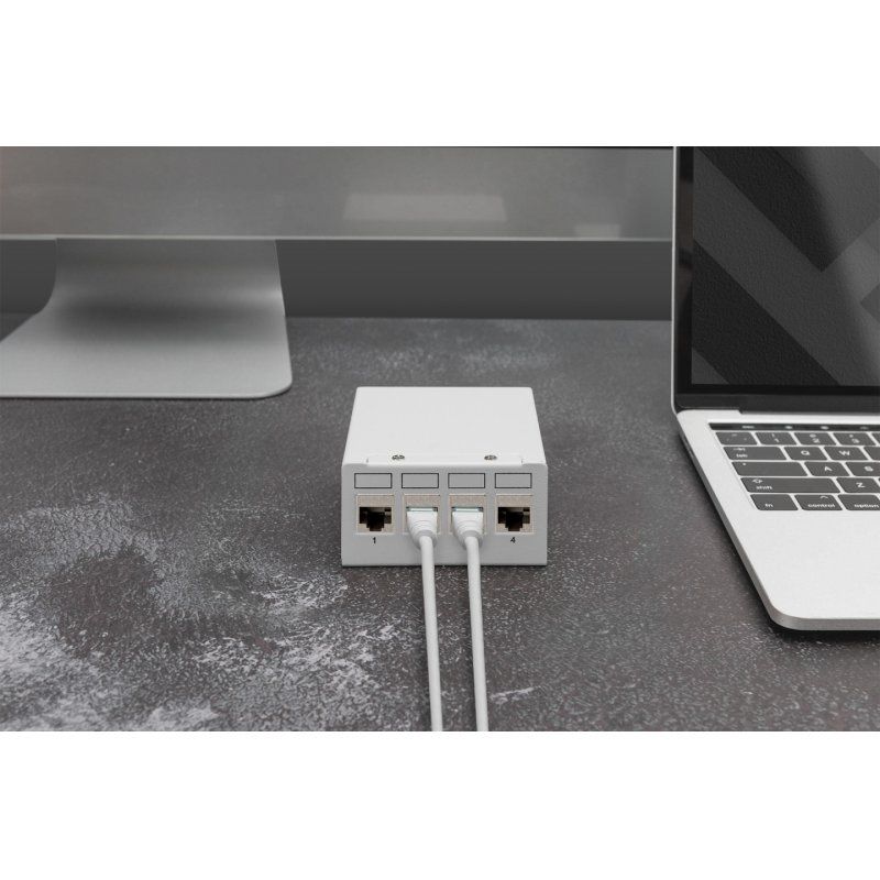 Digitus CAT 6A Keystone module, shielded, tool-free mounting connection - 4 pcs.