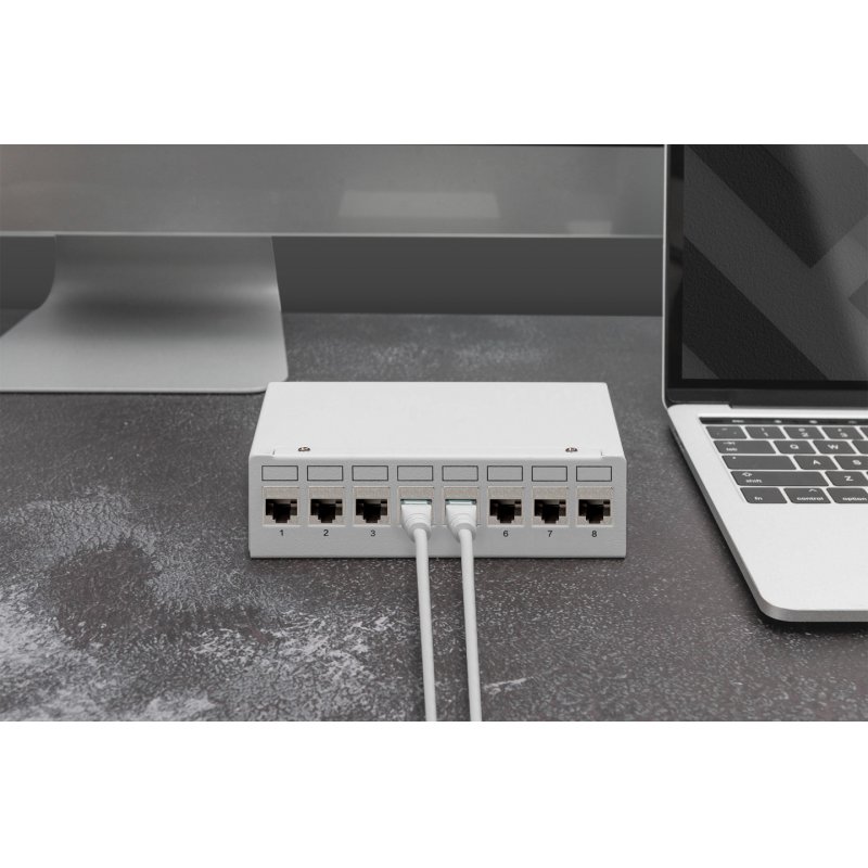 Digitus CAT 6A Keystone Module, blindé avec gestionnaire de câble intelligent - 8 pcs.