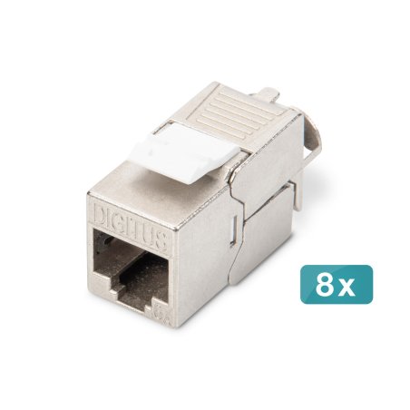 Digitus CAT 6A Keystone module, shielded, tool-free mounting connection - 8 pcs.