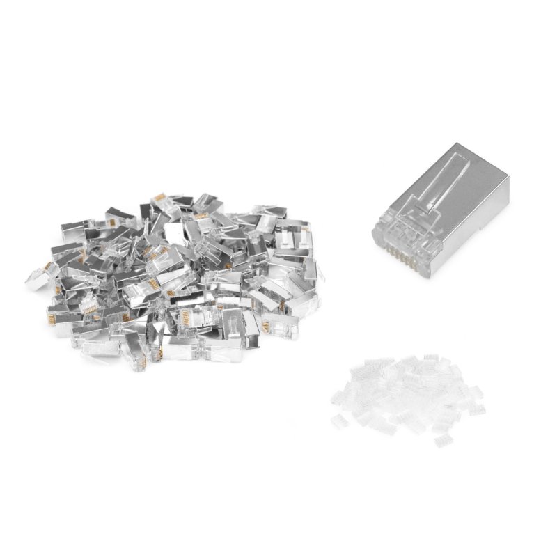 Digitus CAT 6 modular plug for round cable, pass through plug - 100 pcs.