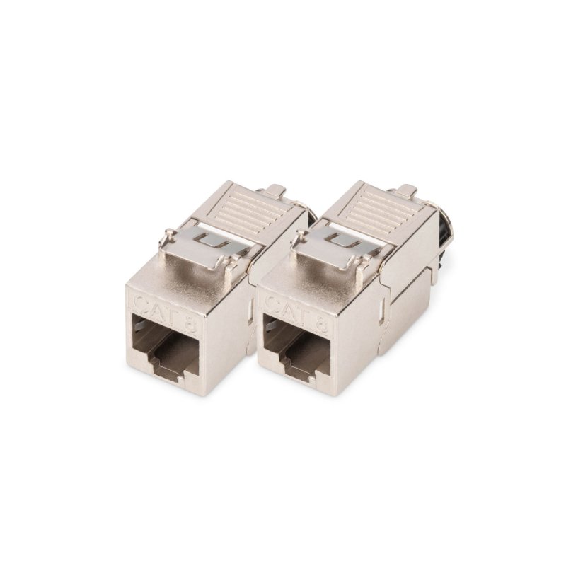 Digitus CAT 8.1 Keystone module, shielded, tool-free mounting connection - 2 pcs.