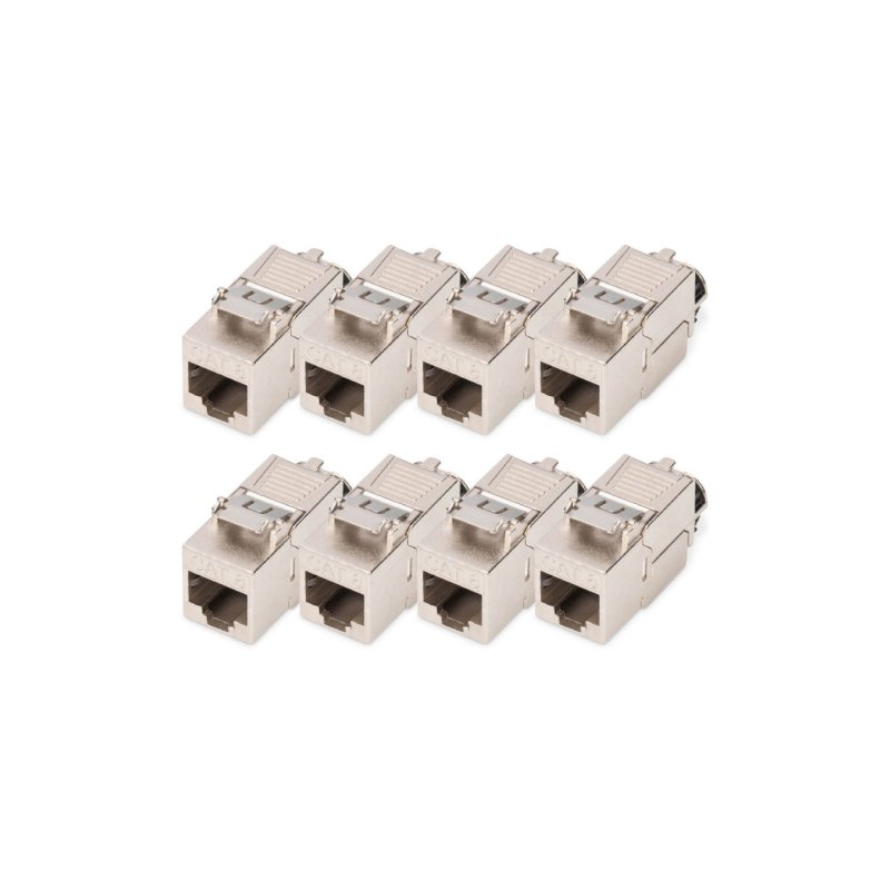 Digitus CAT 8.1 Keystone module, shielded, tool-free mounting connection - 8 pcs.