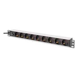 Digitus DN-95437 power distribution unit (PDU) 9 AC outlet(s) 1U Black, Silver