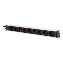 Digitus DN-95440 power distribution unit (PDU) 9 AC outlet(s) 1U Black, Silver
