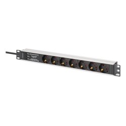 Digitus DN-95441 power distribution unit (PDU) 7 AC outlet(s) 1U Black, Silver