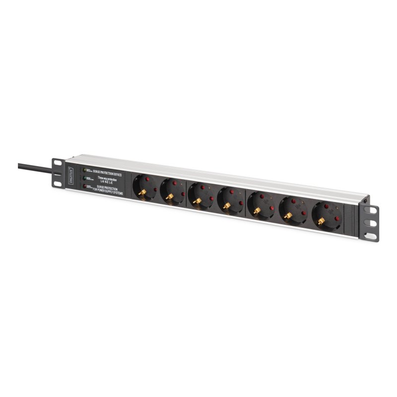 Digitus DN-95441 power distribution unit (PDU) 7 AC outlet(s) 1U Black, Silver