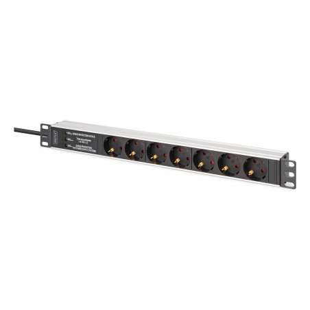 Digitus DN-95441 power distribution unit (PDU) 7 AC outlet(s) 1U Black, Silver
