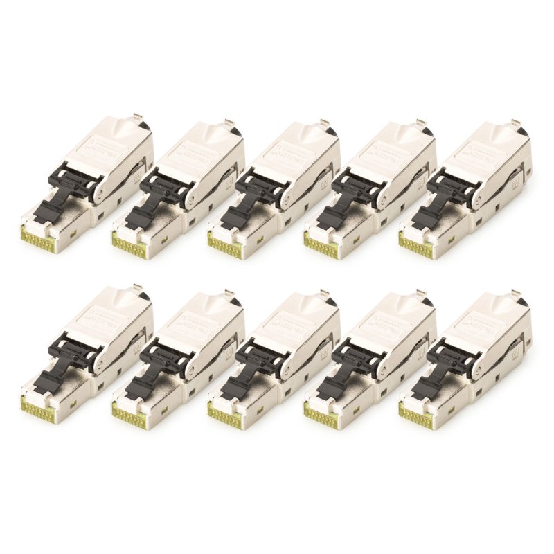 Digitus CAT 6A Field Termination Plug, STP with dust cap, bend relief - 10 pcs.