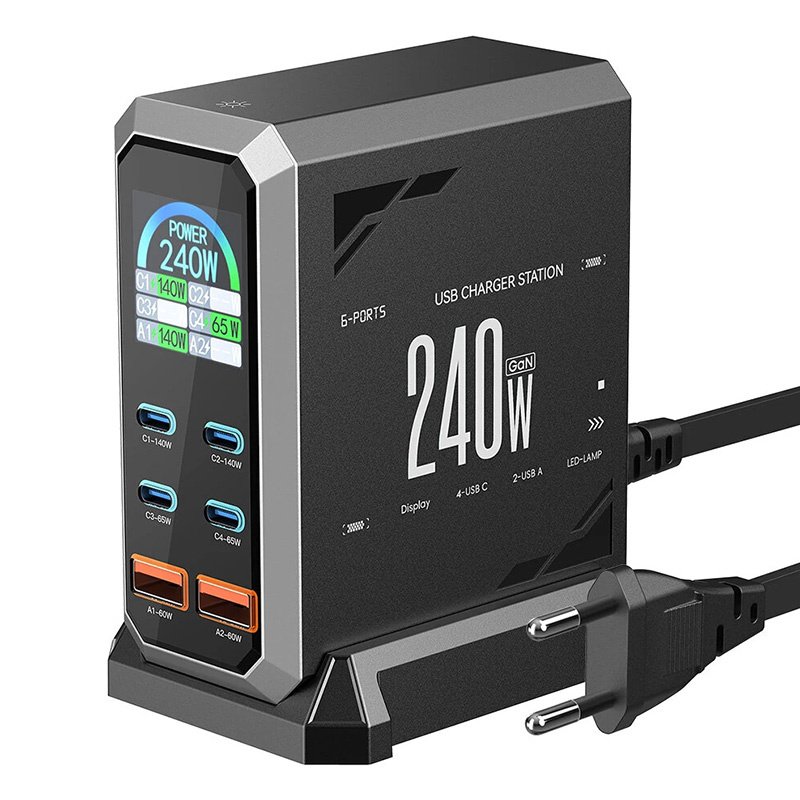 Blitzwolf BW-S31 2xUSB-A, 4xUSB-C, PD, 240W network charger.