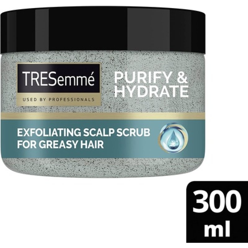 TRESemme Purify & Hydrate Scalp Scrub with Hyaluronic Acid and White Clay for Greasy Hair 300ml