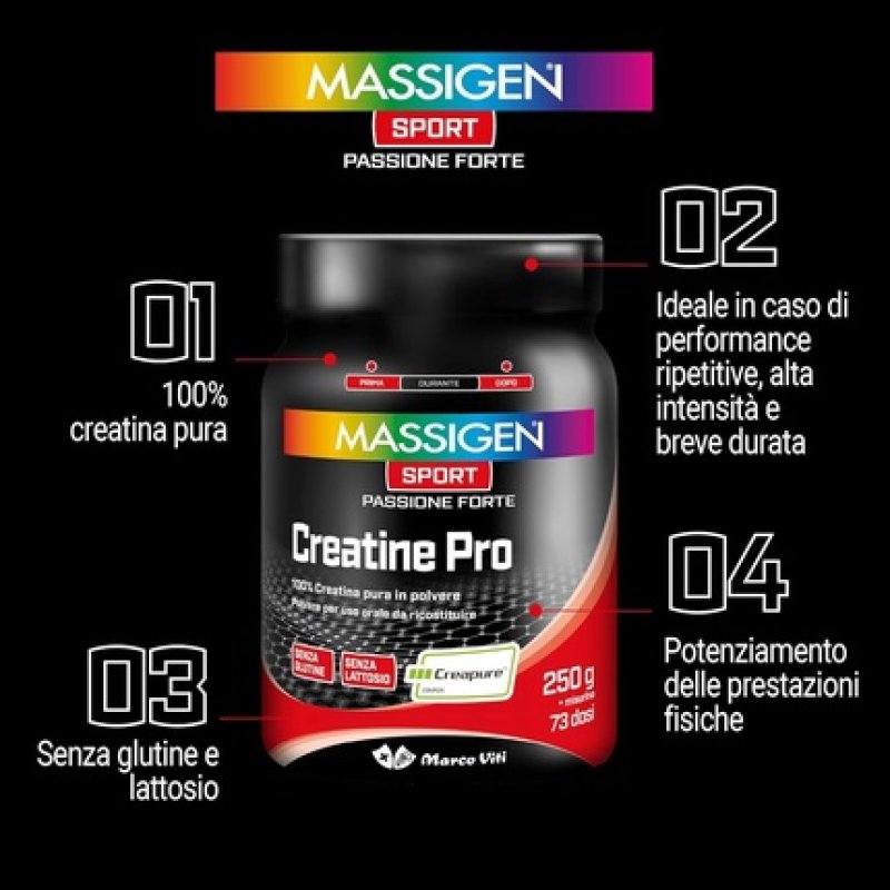 Mass Sport Creatine Pro Food Supplement with Creatine Monohydrate 250g