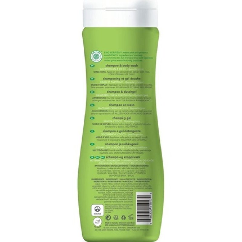 ATTITUDE Little Leaves Kids 2in1 Shampoo and Body Wash Watermelon & Coconut 473ml