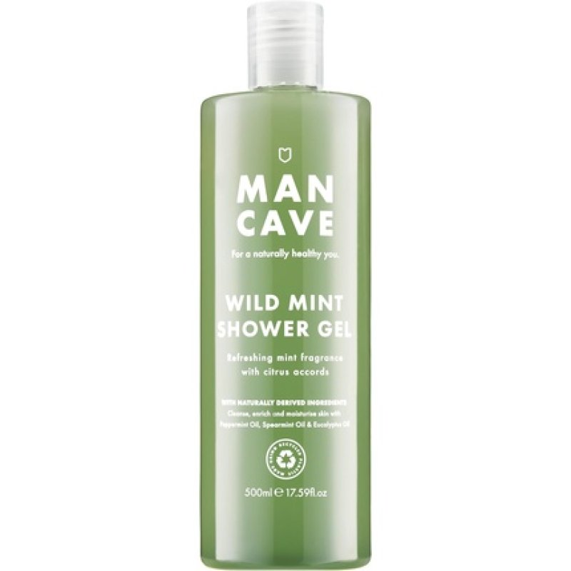 ManCave Wild Mint Shower Gel 500ml with Lemon, Peppermint and Eucalyptus Oil