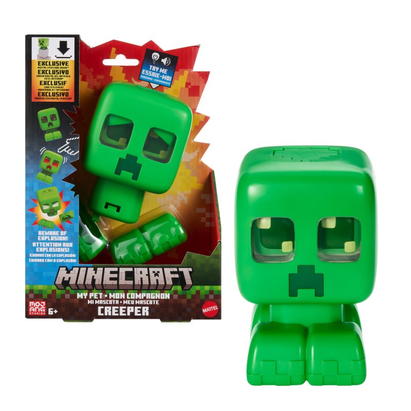 Minecraft My Pet Creeper Interactive Toy Action Figure with Lights, Sounds & Exploding Action