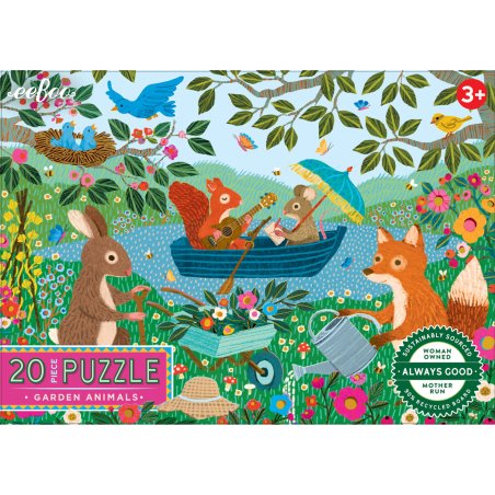 Eeboo - Puzzle 20 pcs - Garden Animals (EPZY993)