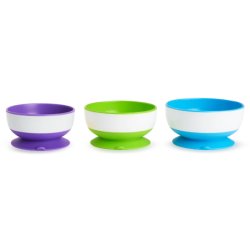 Munchkin - 3pk Suction Bowls - Purple, Green, Blue