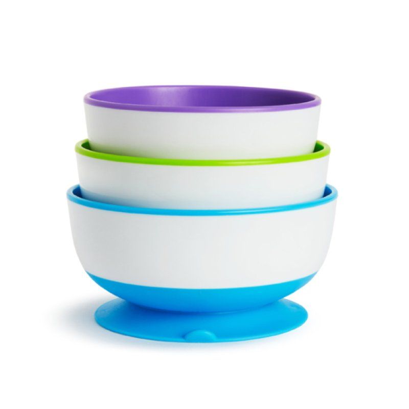 Munchkin Stay Put Suction Bowls 6 month(s) Blue, Green, Purple