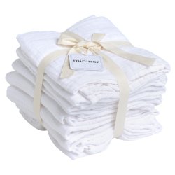 Mininor Global - Organic Muslin Cloth, 8pcs White (10260)