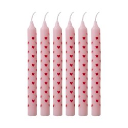 Rice - Candles with Heart Print - Red - Small