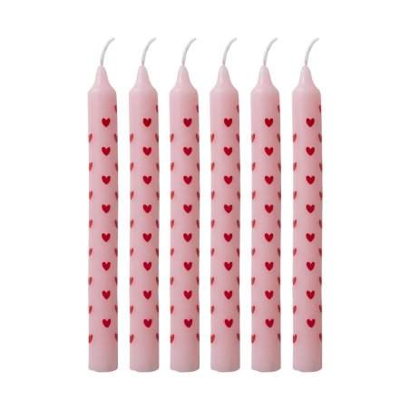 Rice - Candles with Heart Print - Red - Small