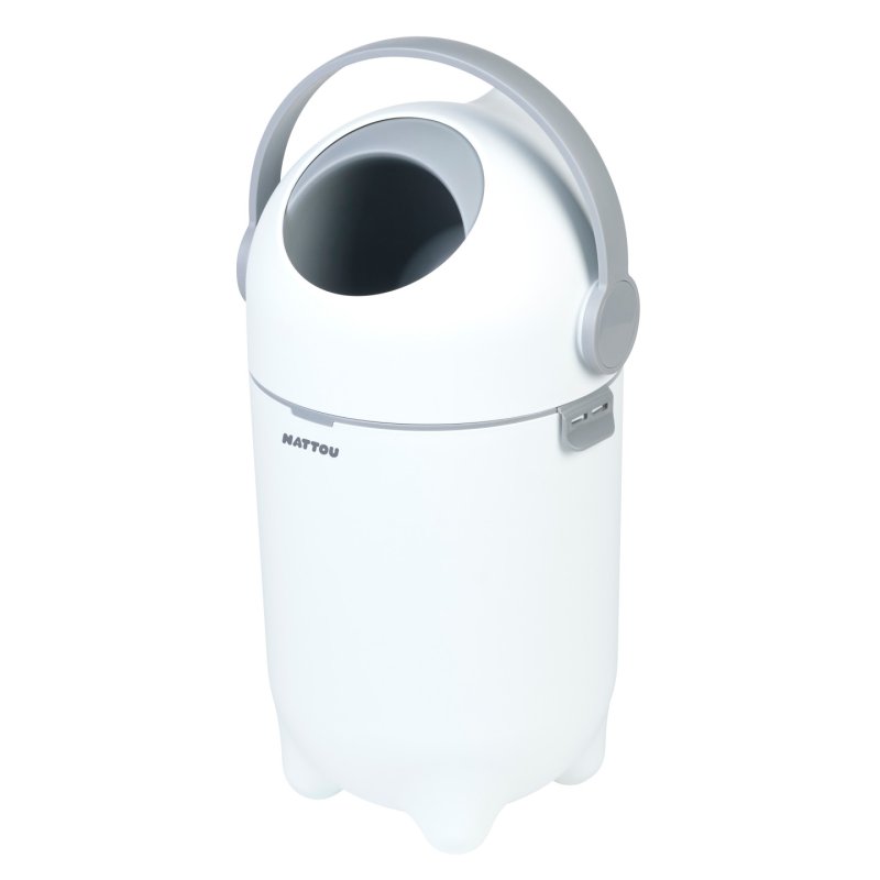 Nattou - Dropy Diaper Pail - White - Compact