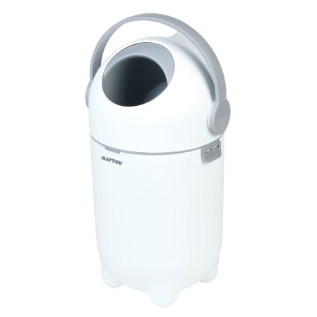 Nattou - Dropy Diaper Pail - White - Compact