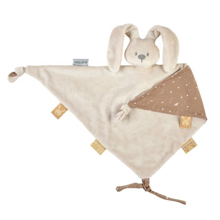 Nattou - Lapidou Cuddle cloth Large, Glow in the dark print - Sand