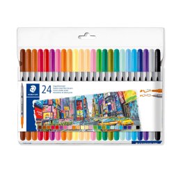 Staedtler - Dual-Tip Markers, 24 pcs. Assorted (3200 C24P)
