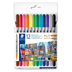 Staedtler - Dual-Tip Markers, 12 Assorted