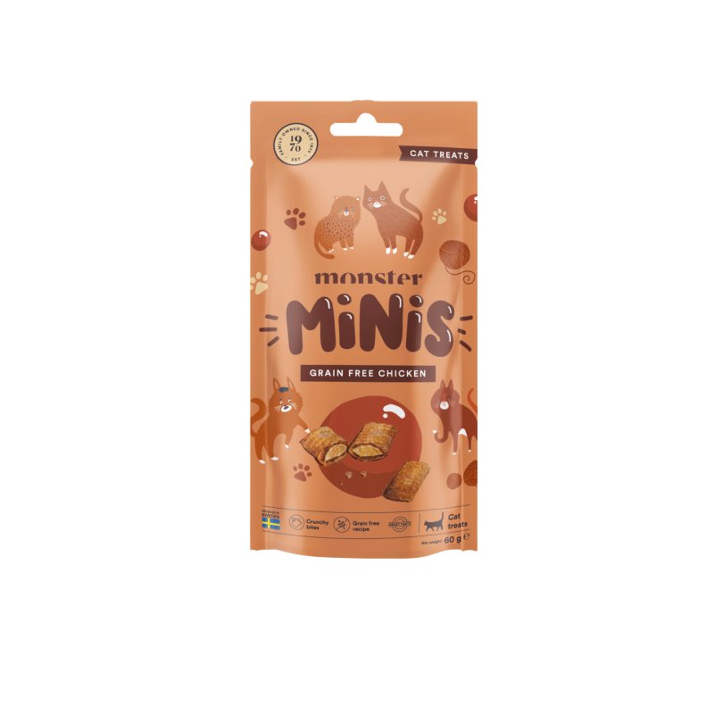Monster Pet Food - Monster Cat Minis Treats - Grain Free Chicken - 60 g